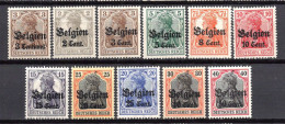 Belgique 1914,1916  Occupation Allemande Neufs*  N°1,10à14,16à20   0,40 €    (cote 3 €, 11 Valeurs) - OC1/25 Gouvernement Général