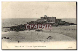 CPA Saint Malo Le Fort National A Maree Basse - Saint Malo
