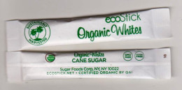 2 Sachets Stick Buchette Sucre USA " Organic Whites " (S306) _Di532 - Suiker