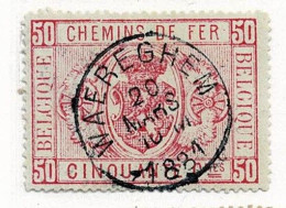 D144   WAEREGHEM     POSTSTEMPEL  OP SPOORWEGZEGEL N° 4 - Gebraucht