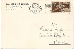 CARTE POSTALE 1936 AVEC TIMBRE A 30 CENT 1° SALONE AERONAUTICO INTERNAZIONALE - Storia Postale