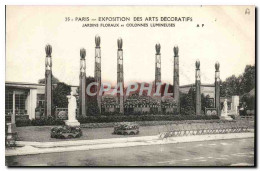 CPA Paris Exposition Des Arts Decoratifs Jardins Floraux Et Colonnes Lumineuses  - Exhibitions