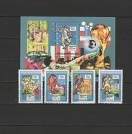 Malagasy - Madagascar 1992 Football Soccer World Cup, Space Set Of 4 + S/s MNH - 1994 – Stati Uniti