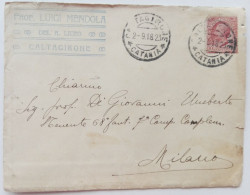 1918 - Busta Del Liceo Ginnasio "Secusio" Di Caltagirone (Catania) - Poststempel