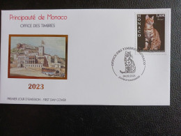 Monaco 2023 Cats BENGAL Black Smoke Katzen Gatos Gatti Chat Pets 1v FDC PJ - Neufs