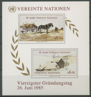 UNO Wien 1985 40 Jahre Vereinte Nationen Block 2 Postfrisch (C14121) - Blocks & Kleinbögen