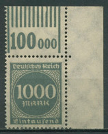 Deutsches Reich 1923 Ziffern Walze 273 W OR 1'11'1 Ecke 2 Postfrisch - Ungebraucht