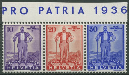 Schweiz 1936 Pro Patria Zusammendruck Aus Block 2, A 294/96 ZD Postfrisch - Neufs