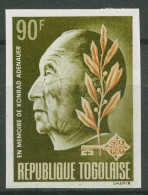 Togo 1968 1. Todestag Von Konrad Adenauer 654 B Postfrisch Geschnitten - Togo (1960-...)