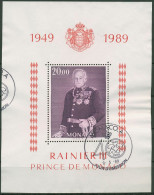 Monaco 1989 Fürst Rainier Thronjubiläum Block 43 Gestempelt (C91348) - Blocks & Sheetlets