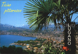 12576778 Lugano TI Panorama Luganersee Palmen Lugano - Altri & Non Classificati