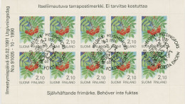 Finnland 1991 Freimarken Pflanzen Eberesche Folienblatt 1129 FB Gestemp.(C92303) - Used Stamps