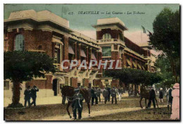 CPA Deauville Les Courses Les Tribunes Chevaux Hippisme - Deauville