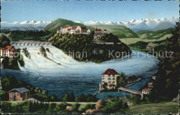 12576711 Neuhausen Rheinfall Rheinfall Und Die Alpen Kuenstlerkarte Neuhausen Rh - Andere & Zonder Classificatie