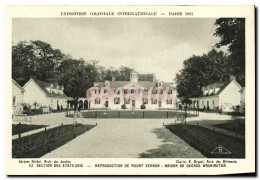 CPA Exposition Coloniale Internationale Paris 1931 Section Des Etats Unis Mont Vernon Maison De Geor - Exhibitions