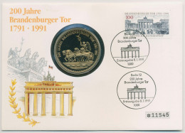 Bund 1991 Brandenburger Tor Berlin Numisbrief Mit Medaille (N700) - Briefe U. Dokumente
