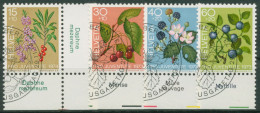 Schweiz 1973 Pro Juventute Pflanzen Früchte 1013/16 Randbeschriftung Gestempelt - Used Stamps