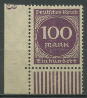 Deutsches Reich 1923 Ziffern Walzendruck 268 A W UR Ecke 3 Postfrisch - Ungebraucht