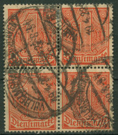 Dt. Reich Dienst 1920 Ohne Ablösungsziffer D 30 4er-Block Gestempelt - Oficial