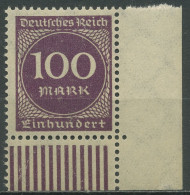 Deutsches Reich 1923 Ziffern Walzendruck 268 A W UR Ecke 4 Postfrisch - Nuevos