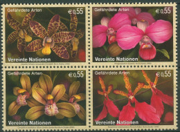 UNO Wien 2005 Gefährdete Pflanzen Orchideen 435/38 ZD Postfrisch - Unused Stamps