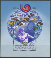 Ungarn 1988 Olympische Sommerspiele Seoul, Tennis Block 198 A Postfr. (C92656) - Blocks & Sheetlets