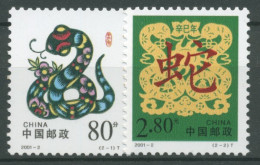 China 2001 Chinesisches Neujahr Jahr Der Schlange 3211/12 Postfrisch - Ungebraucht