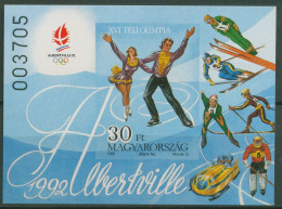 Ungarn 1991 Olympia Winterspiele Albertville Block 219 B Postfrisch (62268) - Blocchi & Foglietti