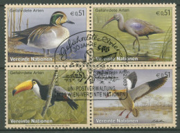 UNO Wien 2003 Gefährdete Tiere Vögel Ente Gans Tukan 389/92 ZD Gestempelt - Used Stamps
