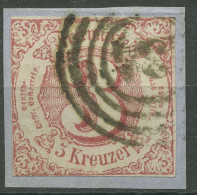 Thurn Und Taxis 1862/64 3 Kreuzer 32 Gestempelt, Briefstück - Usados