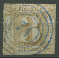 Thurn Und Taxis 1865 3 Sgr. 40 Nr.-Stpl. 71 Blau STEINBACH-HALLENBERG, Signiert - Usados