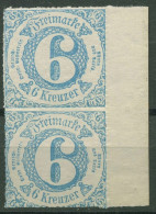 Thurn Und Taxis 1865 6 Kreuzer 43 IA Senkrechtes Paar Mit Rand Postfrisch - Mint