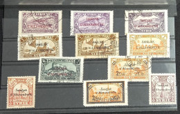 HATAY 1938 SANDJAK D'ALEXANDRETTE BLACK &RED SURCHARGED 11 STAMPS USED & MLH,MNH F VF - Syria