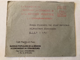 Strasbourg Gare Centrale 1949 - Banque Artisanat Commerce Moyenne Industrie - EMA (Empreintes Machines à Affranchir)