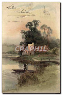 CPA Fantaisie Homme Barque - Paintings