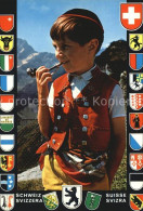 12572503 Ebenalp Junge In Appenzeller Tracht Mit Pfeife Ebenalp - Altri & Non Classificati