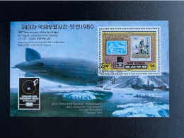 NORTH KOREA 1980 50TH ANN. NORTHPOLE FLIGHT GRAF ZEPPELIN USED/CTO MI BL 83A - Corée Du Nord