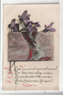 CP FANTAISIE Poeme Violettes Femme - Autres & Non Classés