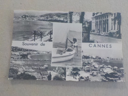 CPSM -  AU PLUS RAPIDE - SOUVENIR DE CANNES   -  VOYAGEE  TIMBREE 1961  - FORMAT CPA - Cannes