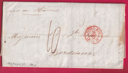 LETTRE DE VALPARAISO CHILE CHILI 1845 POUR BORDEAUX ENTREE OUTREMER LE HAVRE LETTRE - Correo Marítimo