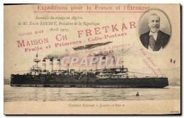 CPA Bateau Croiseur Cuirasse Jeanne D&#39Arc Maison Frektkar Alger - Warships
