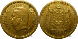 Monaco - Principauté - Louis II - 1 Franc ND (1945) - TTB+/AU50- Mon6732 - 1922-1949 Louis II.
