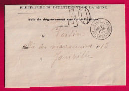 PARIS PAL DU LUXEMBOURG 1873 TAXE TAMPON 40 POUR JOINVILLE LE PONT SEINE LETTRE - 1849-1876: Période Classique