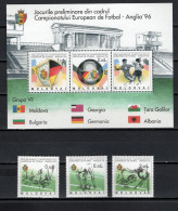 Moldova 1994 Football Soccer European Championship Set Of 3 + S/s MNH - UEFA European Championship