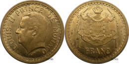 Monaco - Principauté - Louis II - 1 Franc ND (1945) - SUP/AU55 - Mon6534 - 1922-1949 Luigi II