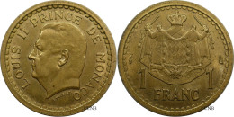 Monaco - Principauté - Louis II - 1 Franc ND (1945) - SUP/AU58 - Mon6129 - 1922-1949 Louis II.