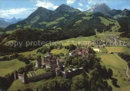 12563574 Gruyeres FR Fliegeraufnahme Mit Schloss Gruyeres - Other & Unclassified