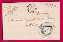 CAD TYPE 15 ST GENGOUX LE ROYAL 1849 FRANCHISE DU MAIRE DE MALAY POUR MACON SAONE ET LOIRE LETTRE - 1801-1848: Vorläufer XIX