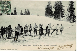 Leysin-Sport Course De Skis Le Départ à Prafondaz Circulée En 1907 - Leysin