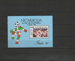 Nicaragua 1991 Football Soccer World Cup S/s With Overprint MNH - 1994 – Verenigde Staten